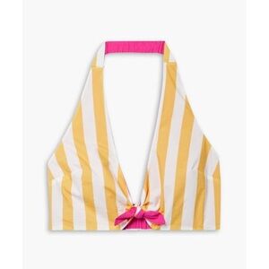 NWT Anthropologie candy stripe Crop halter tie front reversible Tie FARM RIO